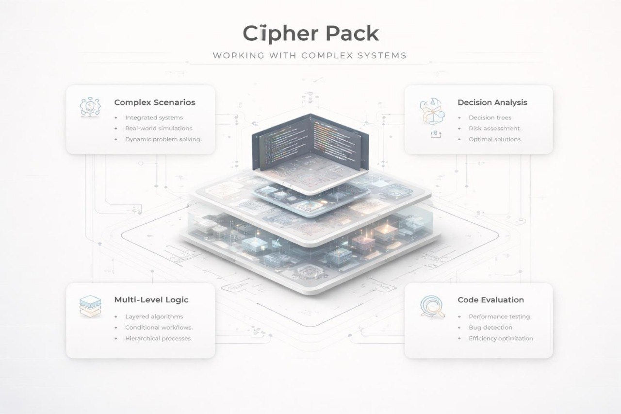 Cipher Pack diagram with layered design on a light background