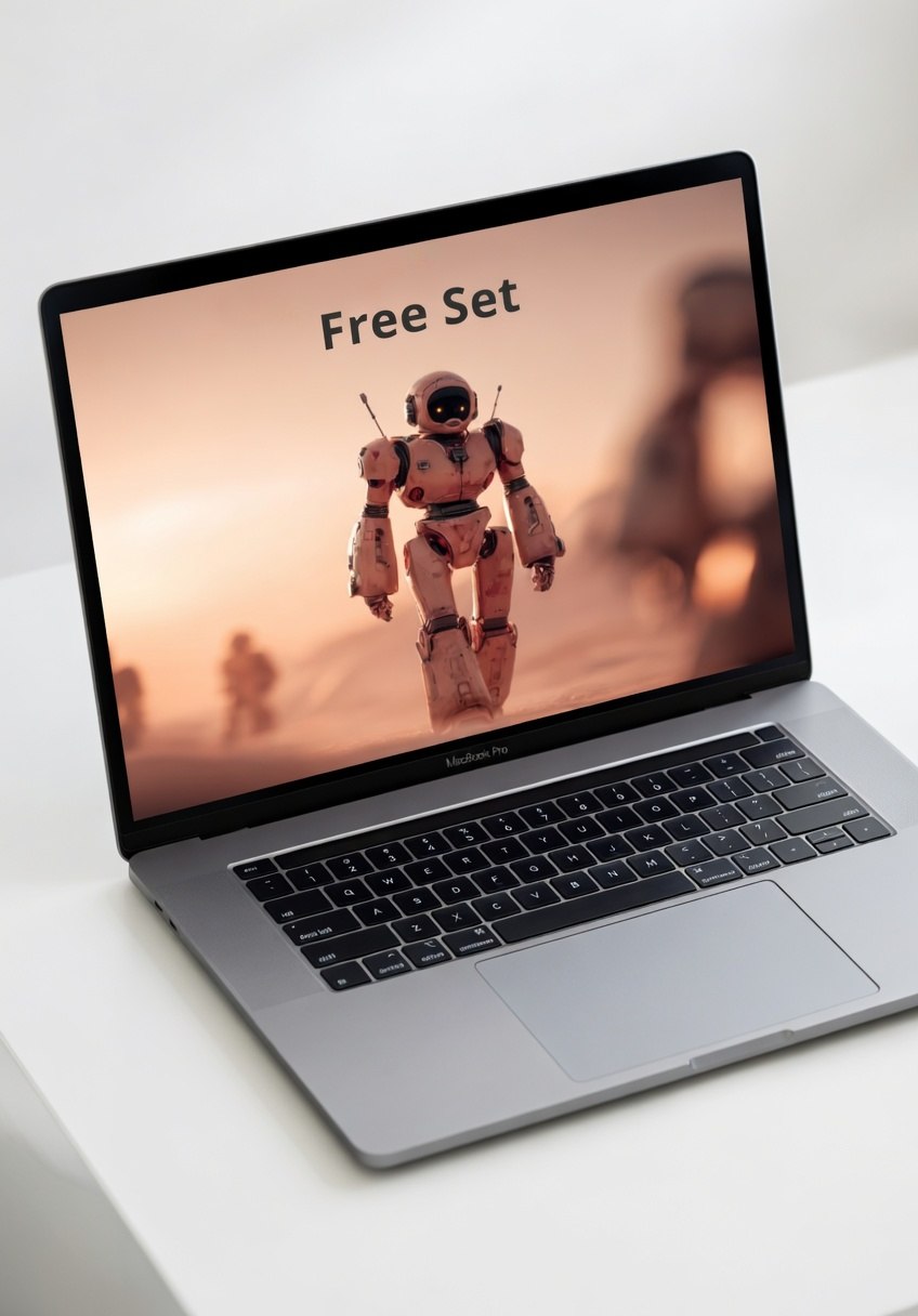 Laptop displaying "Free Set' curse